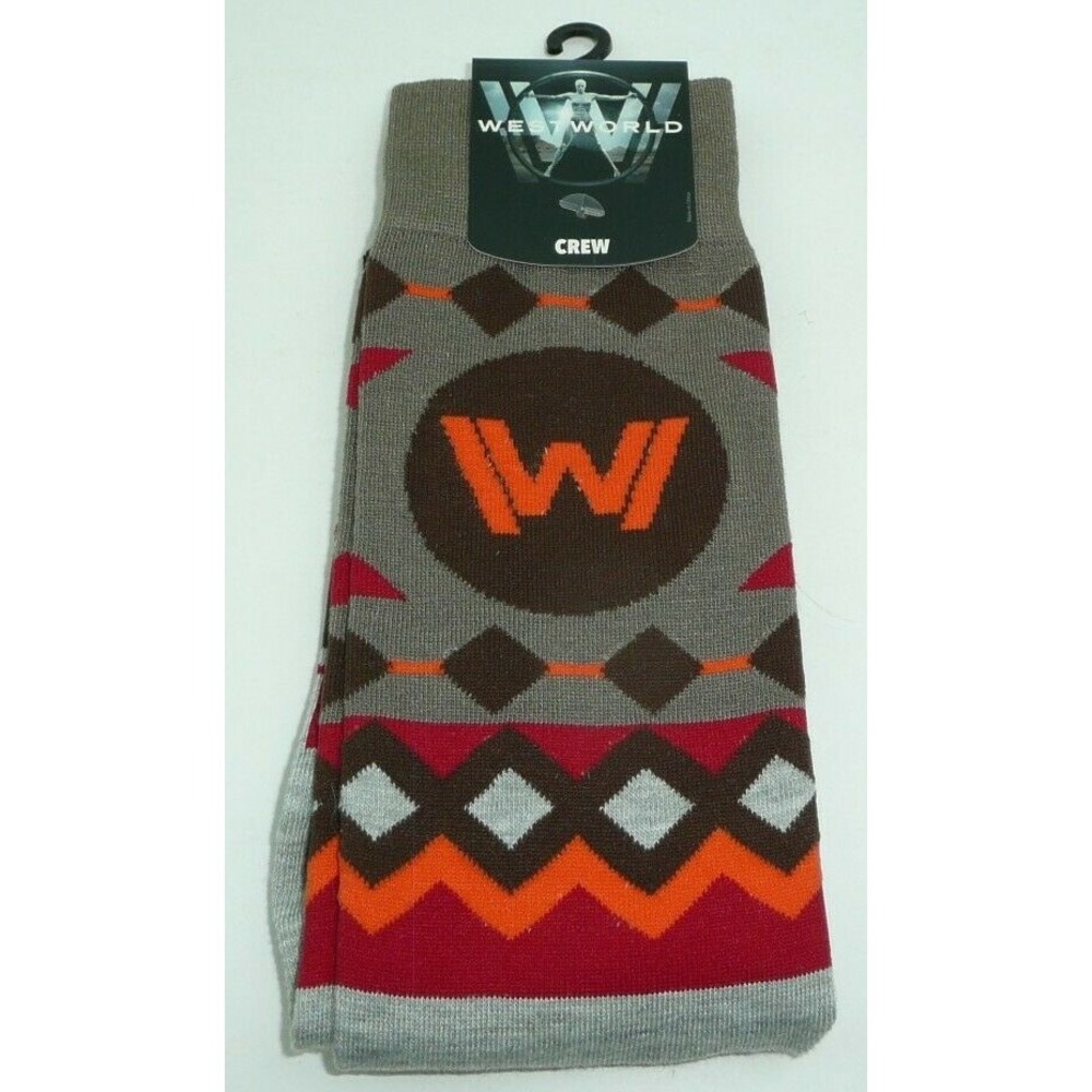 WestWorld 1 Pair Men's Crew Socks HBO West World Poncho Design Souvenir TV Show